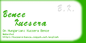 bence kucsera business card